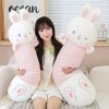 Plushies Kawaii Therapy | Kawaii Rabbit Long Plush Pillow Xl Limited Edition White