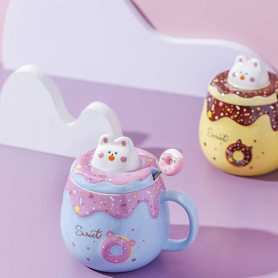 Bottles Kawaii Therapy | Kawaii Bunny Donut Ceramic Cup Special Edition