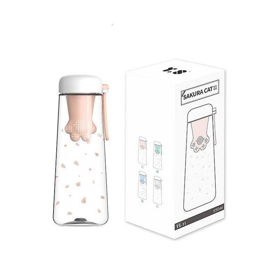 Bottles Kawaii Therapy | Kawaii Cat Paw Tea Filter Water Bottle (550Ml)