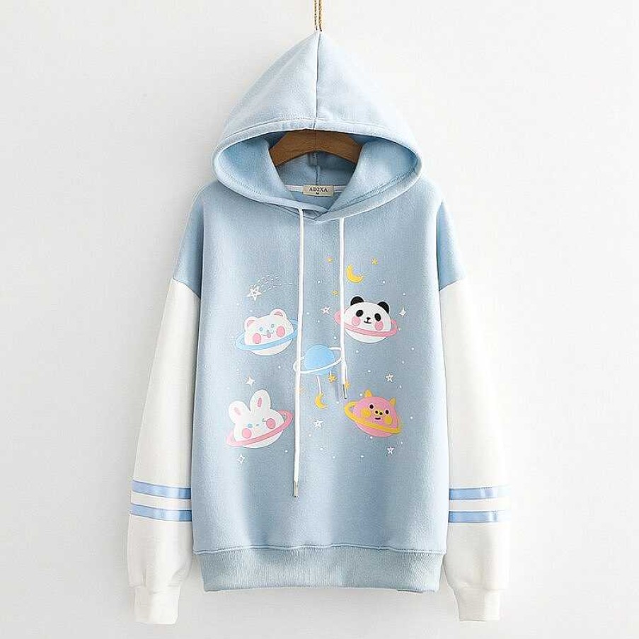 Clothing Kawaii Therapy | Kawaii Galaxy Stars Harajuku Pastel Hoodie Special Edition