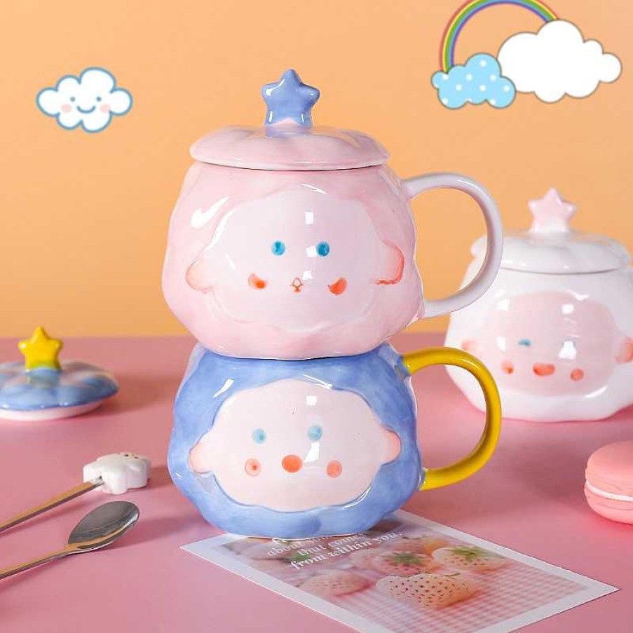 Bottles Kawaii Therapy | Kawaii Cloud Ceramic Mug (450Ml) Limited Edition