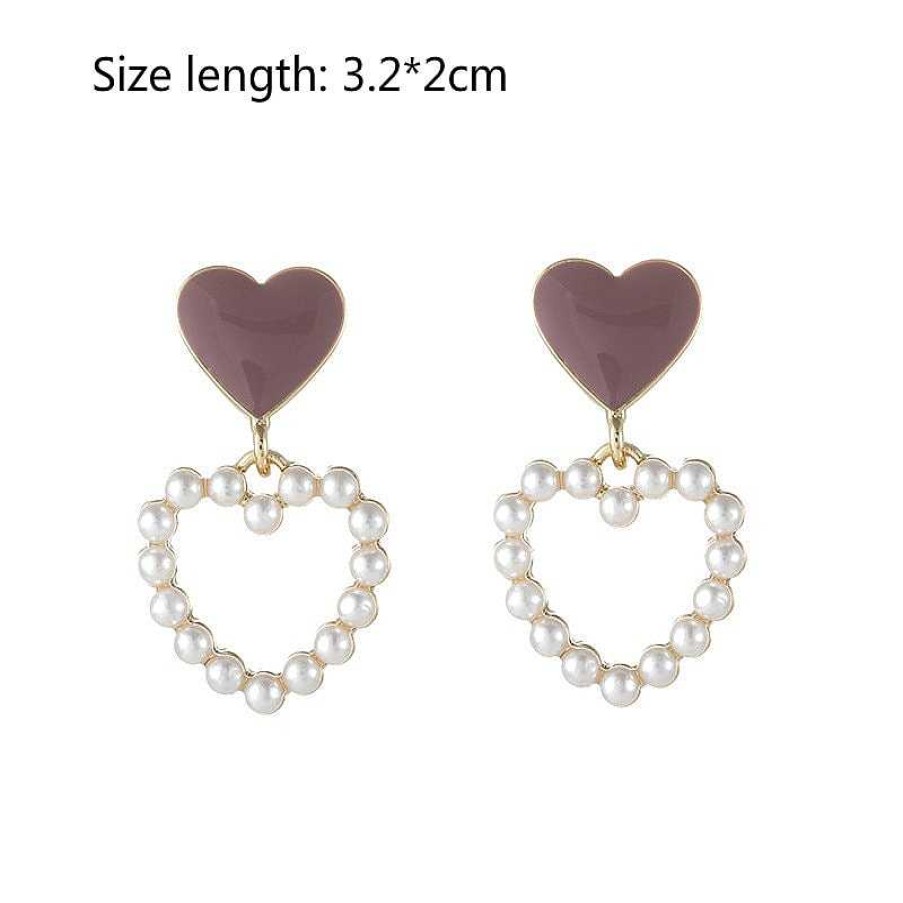 Accessories Kawaii Therapy | Kawaii Pearly Hearts Harajuku Earrings Limited Edition