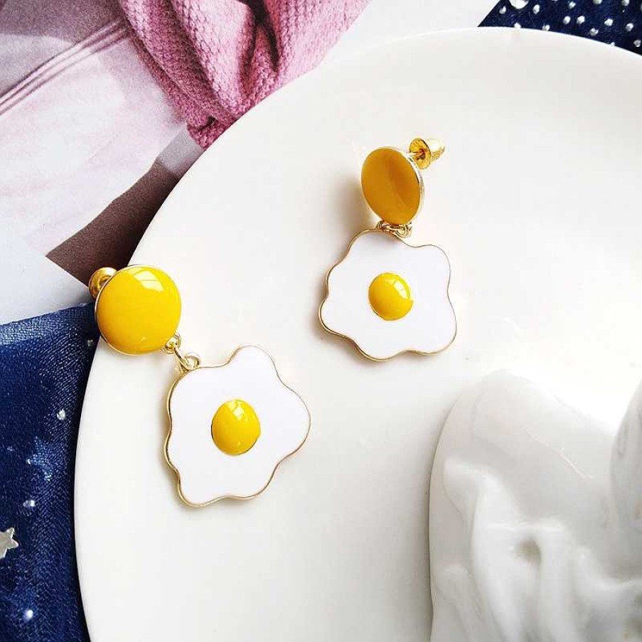 Accessories Kawaii Therapy | Kawaii Egg Yolk Earrings Limited Edition