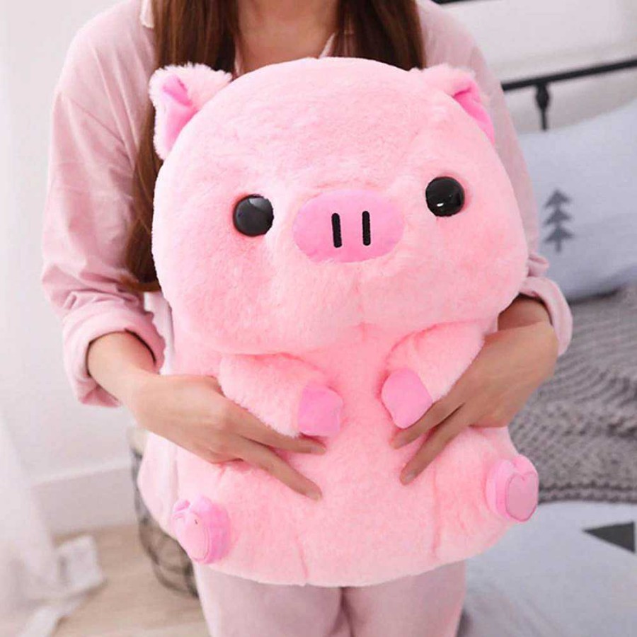 Plushies Kawaii Therapy | Kawaii Therapy Chubby Pig Plush (40Cm) Pink