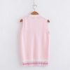 Clothing Kawaii Therapy | Kawaii Pastel Bunny Vest Sweater Pink