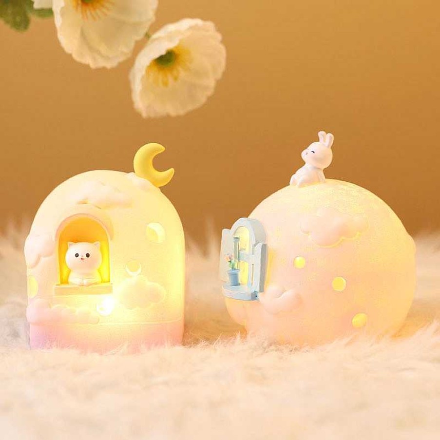 Accessories Kawaii Therapy | Kawaii Bunny Moon House Galaxy Lamp Special Edition