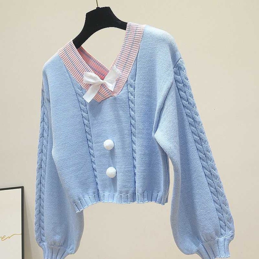 Clothing Kawaii Therapy | Kawaii Korean Style Pastel Knitted Sweater Limited Edition