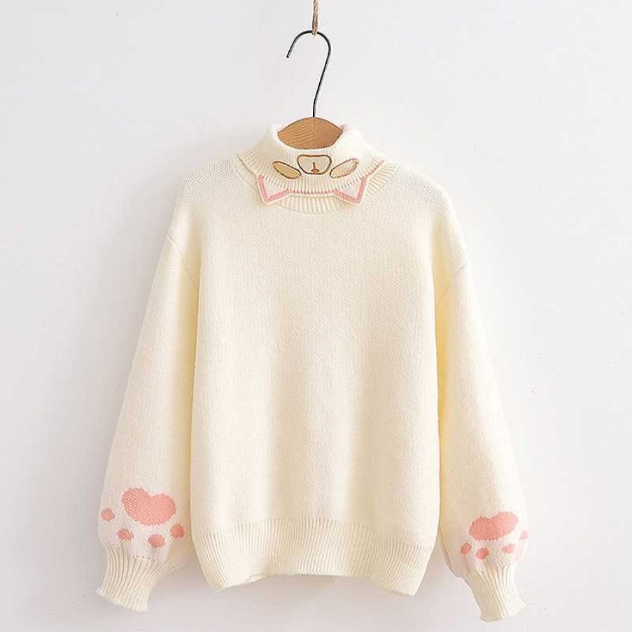 Clothing Kawaii Therapy | Kawaii Cat Paw Harajuku Knitted Sweater Limited Edition