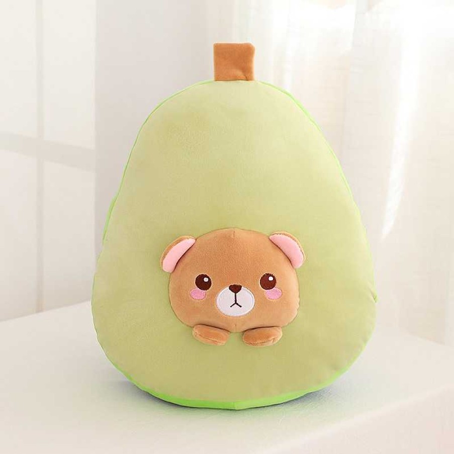 Plushies Kawaii Therapy | Kawaii Avocado Stuffed Bear Plush Pillow Avocado Doll Only