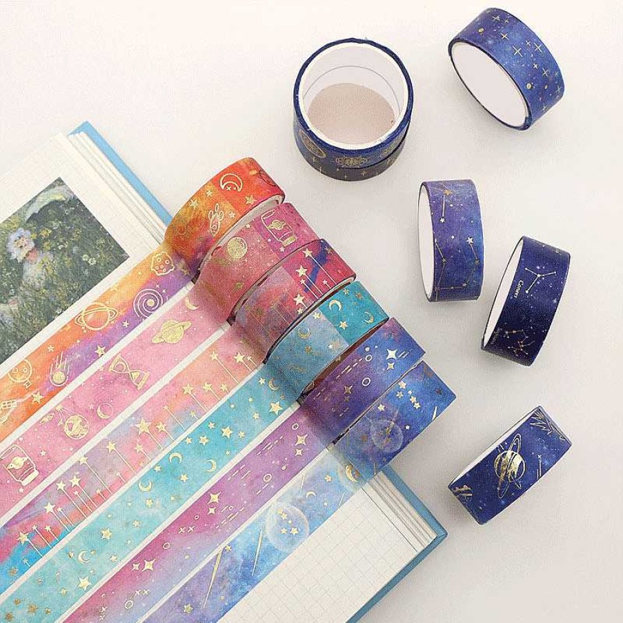 Stationery Kawaii Therapy | Kawaii Galaxy Stars Washi Tape Set (12Pcs) 12 Rolls Set A