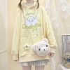 Clothing Kawaii Therapy | Kawaii Candy Floss Pastel Sheep Hoodie Special Edition Yellow