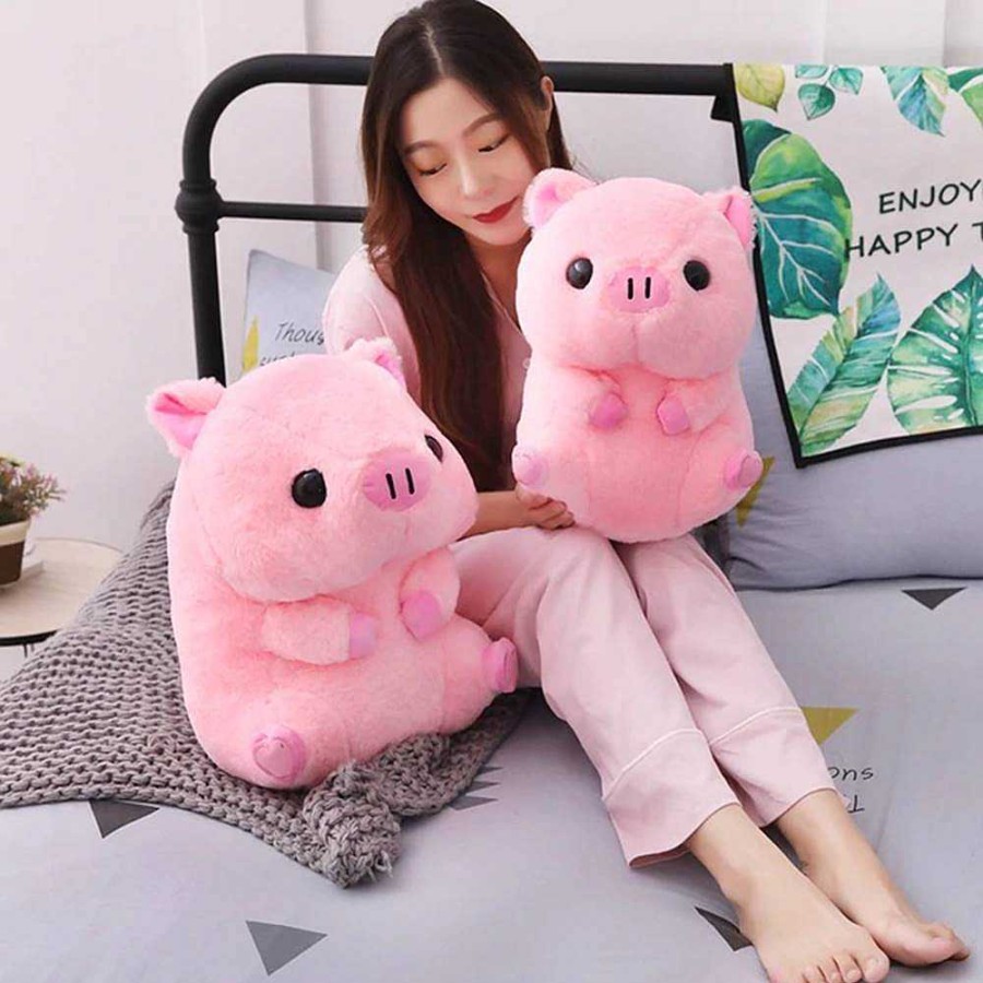 Plushies Kawaii Therapy | Kawaii Therapy Chubby Pig Plush (40Cm) Pink