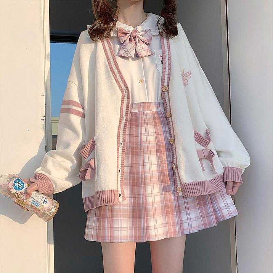 Clothing Kawaii Therapy | Kawaii Japanese Harajuku Style Knitted Cardigan Limited Edition