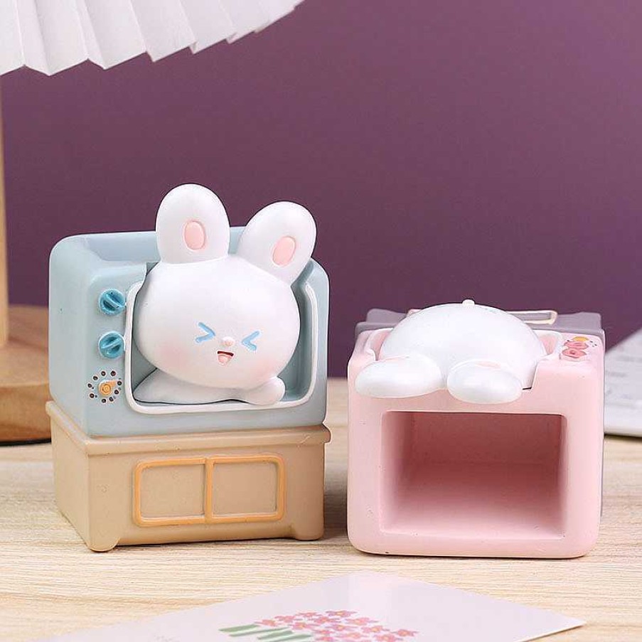 Accessories Kawaii Therapy | Kawaii Bunny Tv Stationery Holder Doll Limited Edition