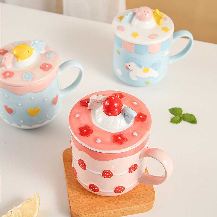 Bottles Kawaii Therapy | Kawaii Strawberry Cake Ceramic Cup Limited Edition