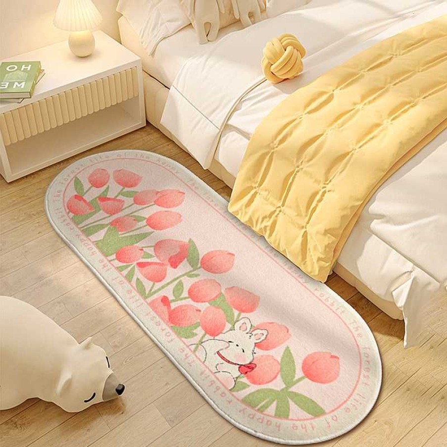 Accessories Kawaii Therapy | Kawaii Korean Tulip Bedroom Carpet Mat Limited Edition