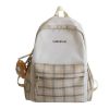 Bags Kawaii Therapy | Kawaii Plaid Korea Style Canvas Backpack Limited Edition