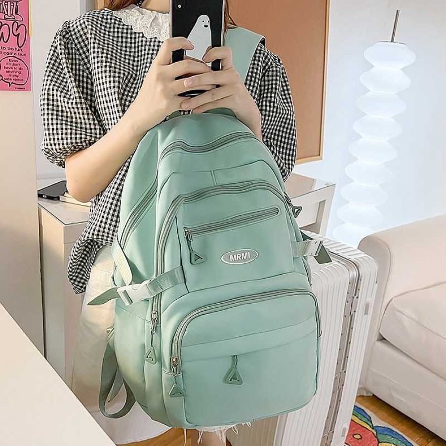 Bags Kawaii Therapy | Kawaii Multipocket Solid Pastel Korea Style Backpack