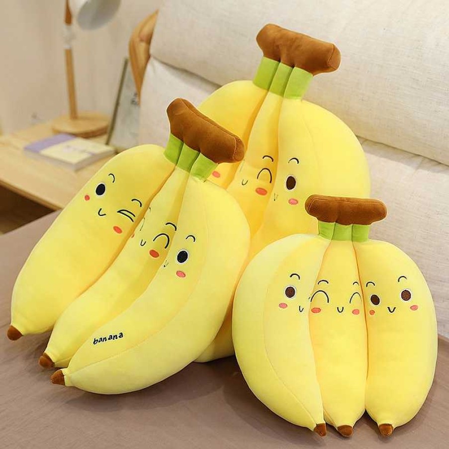 Plushies Kawaii Therapy | Kawaii Banana Fruit Plush Xl (55Cm) Yellow