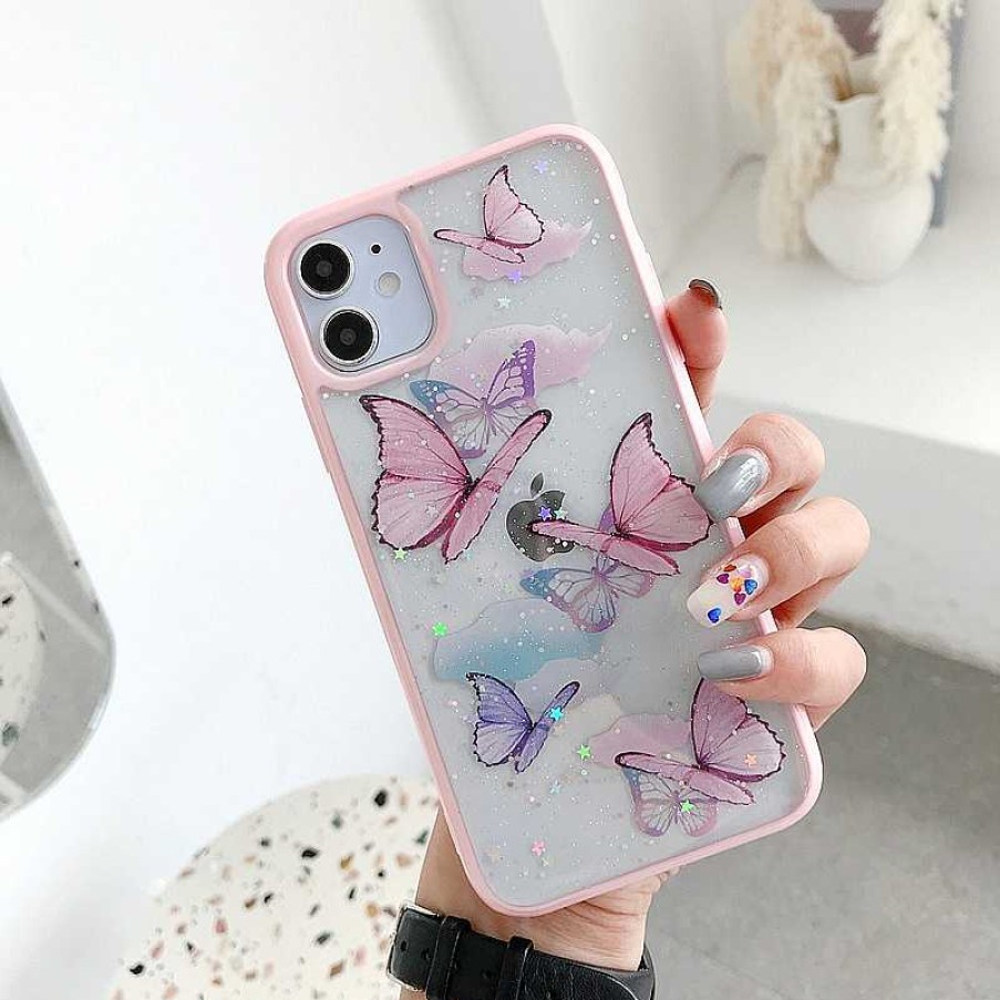 Accessories Kawaii Therapy | Kawaii Butterfly Glitter Phone Case