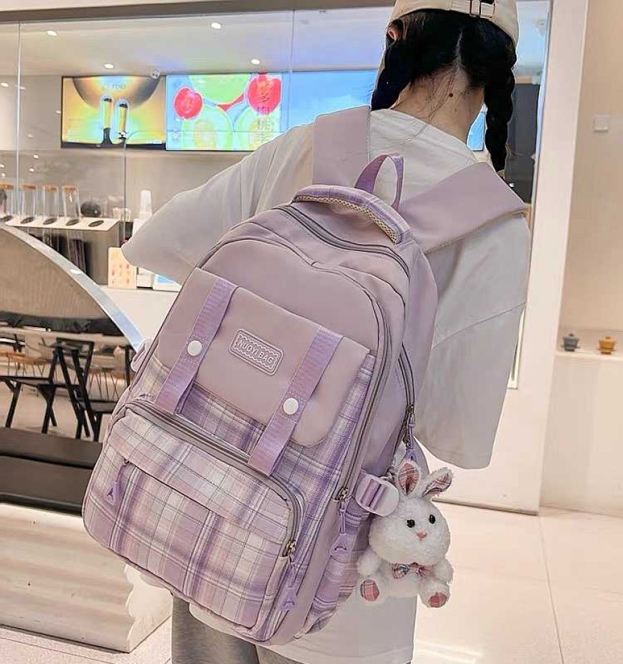 Bags Kawaii Therapy | Kawaii Therapy Harajuku Style Pastel Grid Backpack