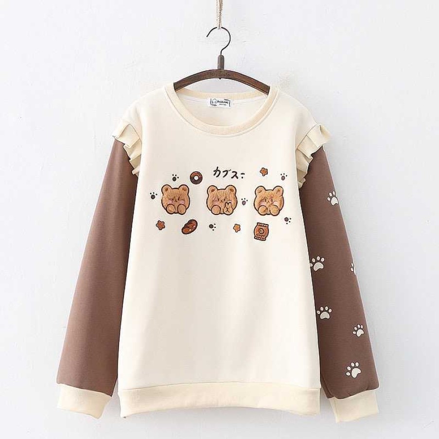 Clothing Kawaii Therapy | Kawaii Bear Biscuit Harajuku Sweater Special Edition