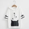 Clothing Kawaii Therapy | Japanese Neko Cat Short Sleeve Hoodie