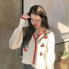 Clothing Kawaii Therapy | Kawaii Korea Style Cherry Embroidery Sweater