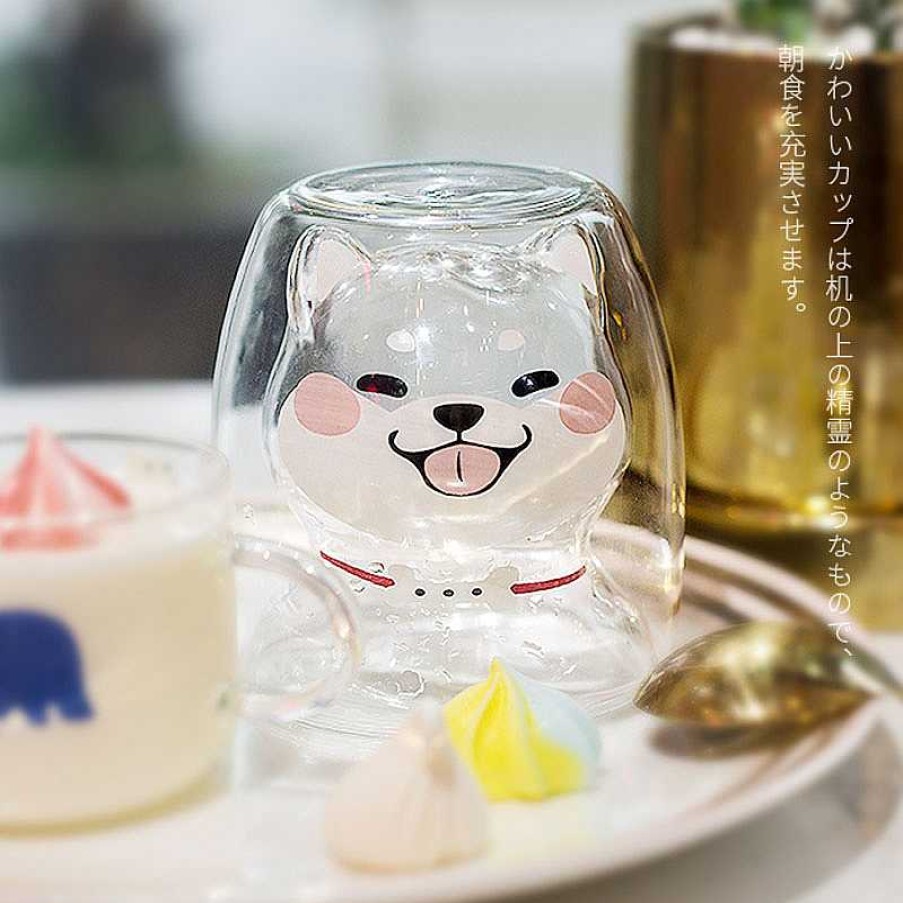 Bottles Kawaii Therapy | Kawaii Shiba Inu Glass Cup Limited Edition