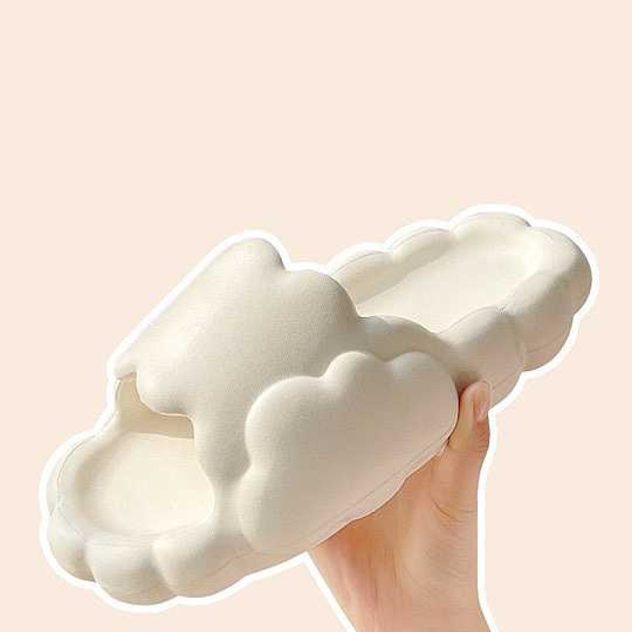 Accessories Kawaii Therapy | Kawaii Cloud Pastel Slippers Limited Edition White