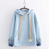 Clothing Kawaii Therapy | Kawaii Japanese Style Rabbit Embroidery Hoodie