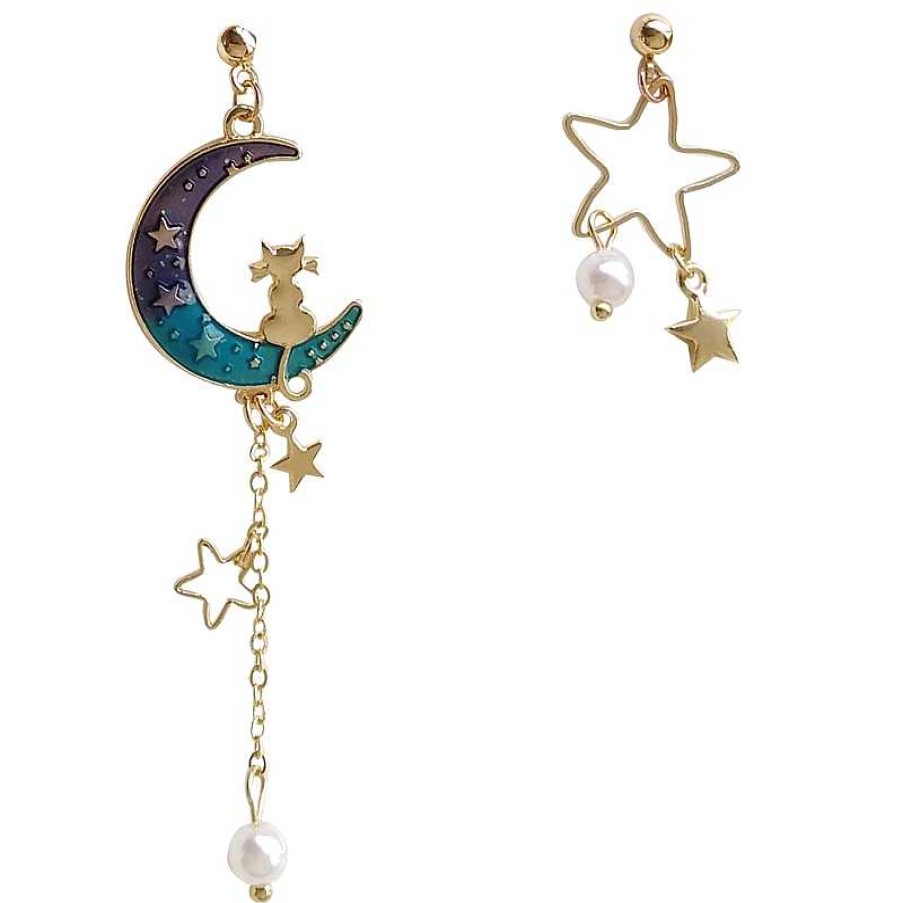 Accessories Kawaii Therapy | Kawaii Galaxy Moon Starry Earrings Limited Edition