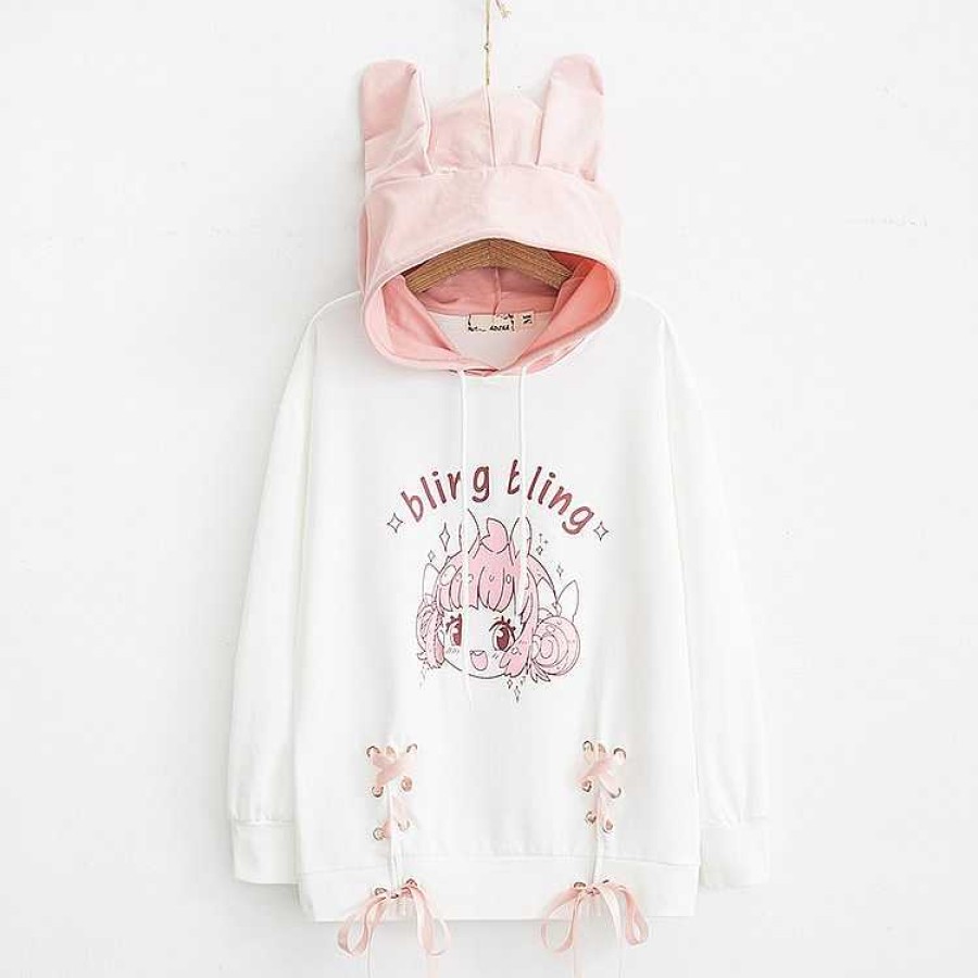 Clothing Kawaii Therapy | Kawaii Bling Bling Harajuku Hoodie