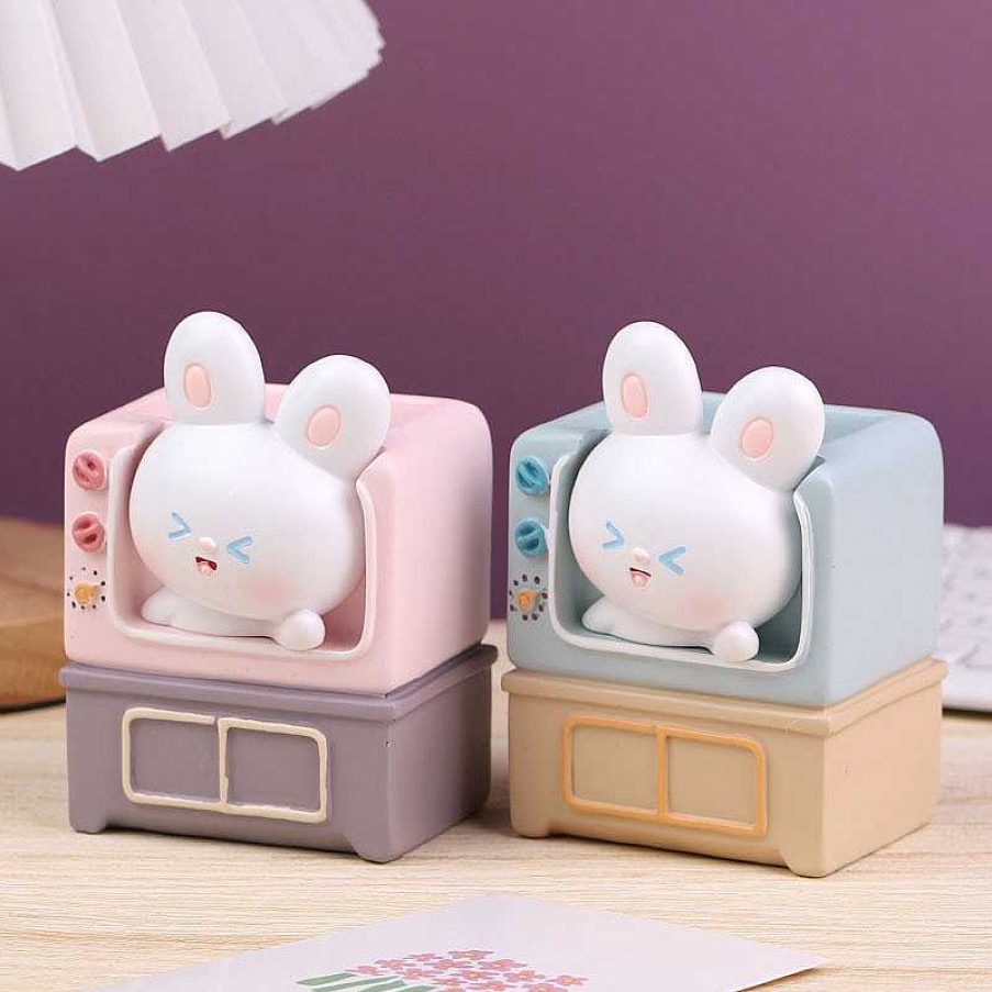 Accessories Kawaii Therapy | Kawaii Bunny Tv Stationery Holder Doll Limited Edition