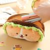 Plushies Kawaii Therapy | Kawaii Shiba Inu Hamburger Roll Pencil Case Limited Edition