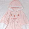 Clothing Kawaii Therapy | Kawaii Japanese Style Strawberry Harajuku Hoodie Pink