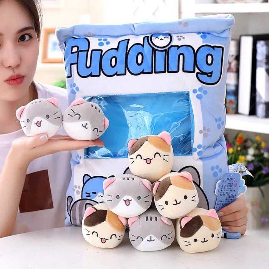 Plushies Kawaii Therapy | A Bag Of Kawaii Neko Cat Pudding Dolls