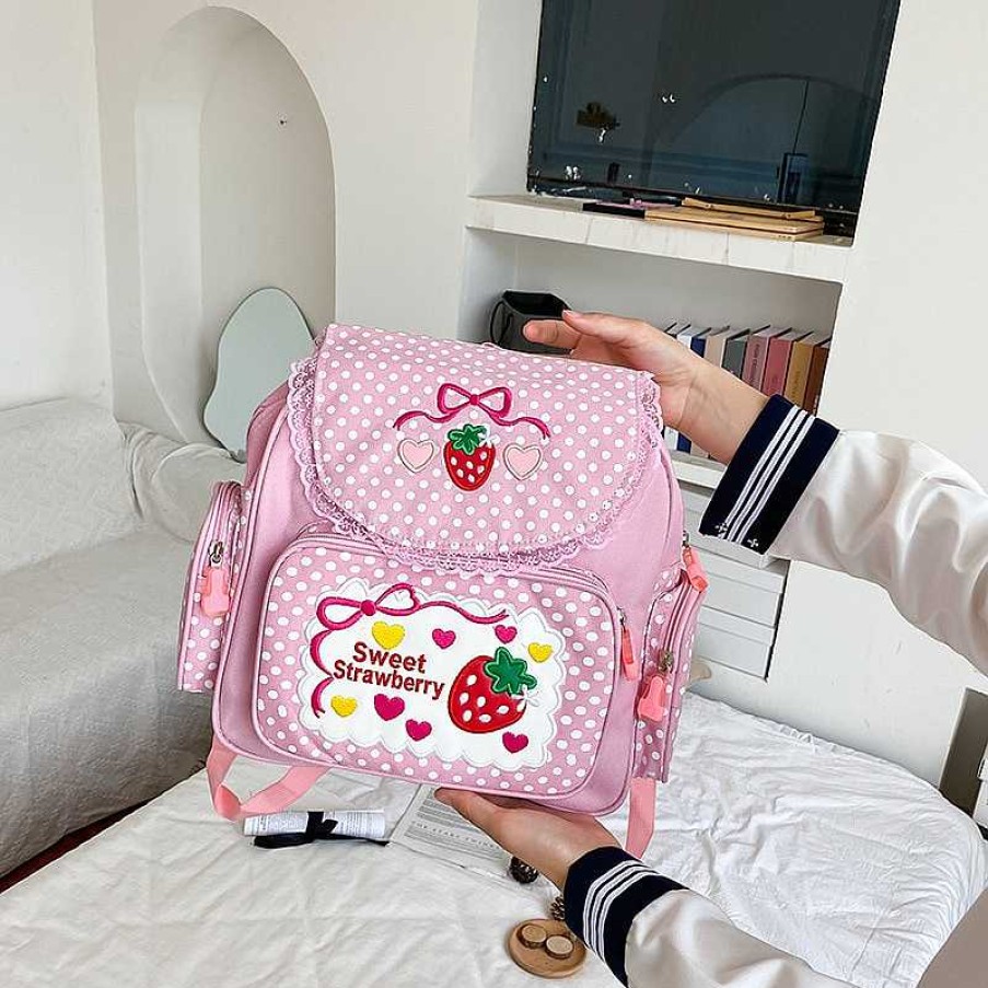 Bags Kawaii Therapy | Kawaii Sweet Strawberry Harajuku Backpack Special Edition Pink