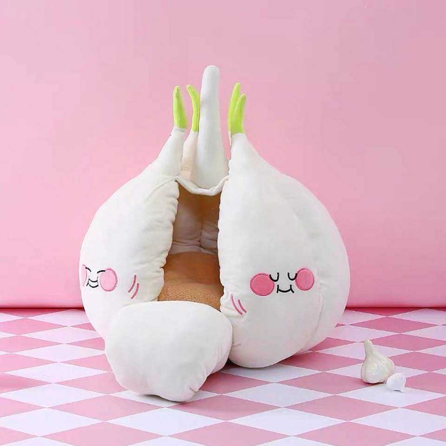 Accessories Kawaii Therapy | Kawaii Cozy Garlic Cat House Special Edition Garlic Bed