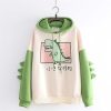 Clothing Kawaii Therapy | Kawaii Dinosaur Harajuku Hoodie Limited Edition Green