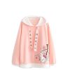 Clothing Kawaii Therapy | Kawaii Bunny Rabbit Cherry Blossom Hoodie Pink Tops