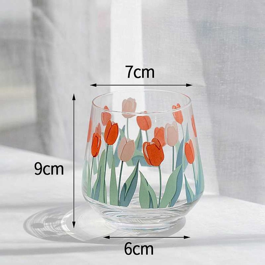 Bottles Kawaii Therapy | Kawaii Korea Style Glass Cup Limited Edition Tulip