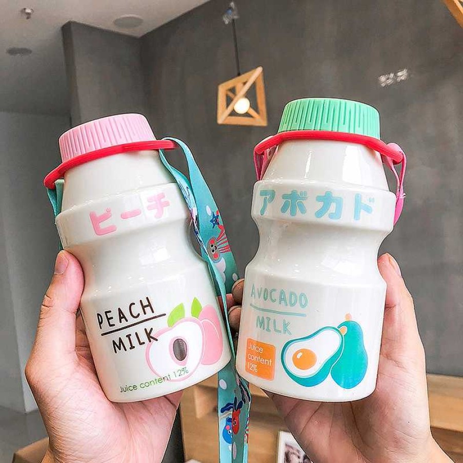 Bottles Kawaii Therapy | Kawaii Milk Fruit Plastic Bottle (480Ml)