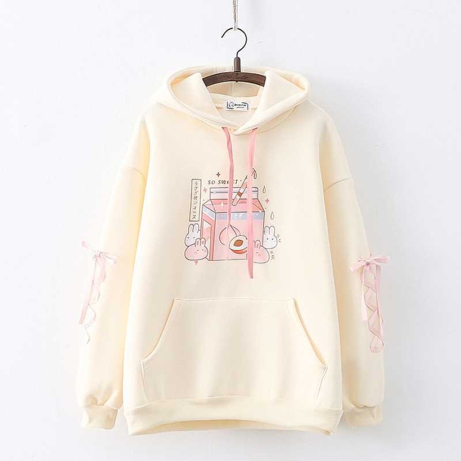 Clothing Kawaii Therapy | Kawaii Bunny Sweet Strawberry Hoodie Limited Edition