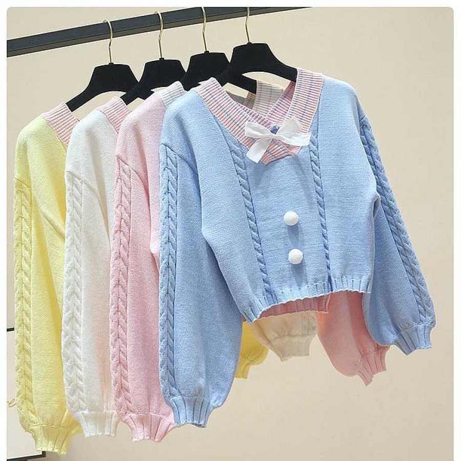 Clothing Kawaii Therapy | Kawaii Korean Style Pastel Knitted Sweater Limited Edition