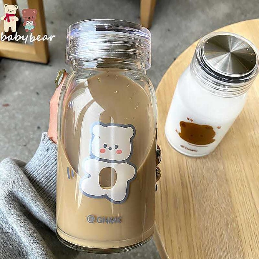 Bottles Kawaii Therapy | Kawaii Bear Glass Bottle (450Ml) Limited Edition