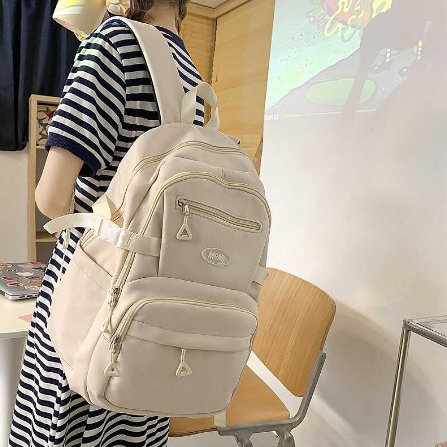 Bags Kawaii Therapy | Kawaii Multipocket Solid Pastel Korea Style Backpack