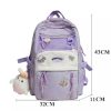 Bags Kawaii Therapy | Kawaii Pastel Canvas Large Capacity Multipocket Backpack