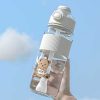 Bottles Kawaii Therapy | Kawaii Bear Boba Tea Straw Bottle (1100Ml) Limited Edition 1100Ml White