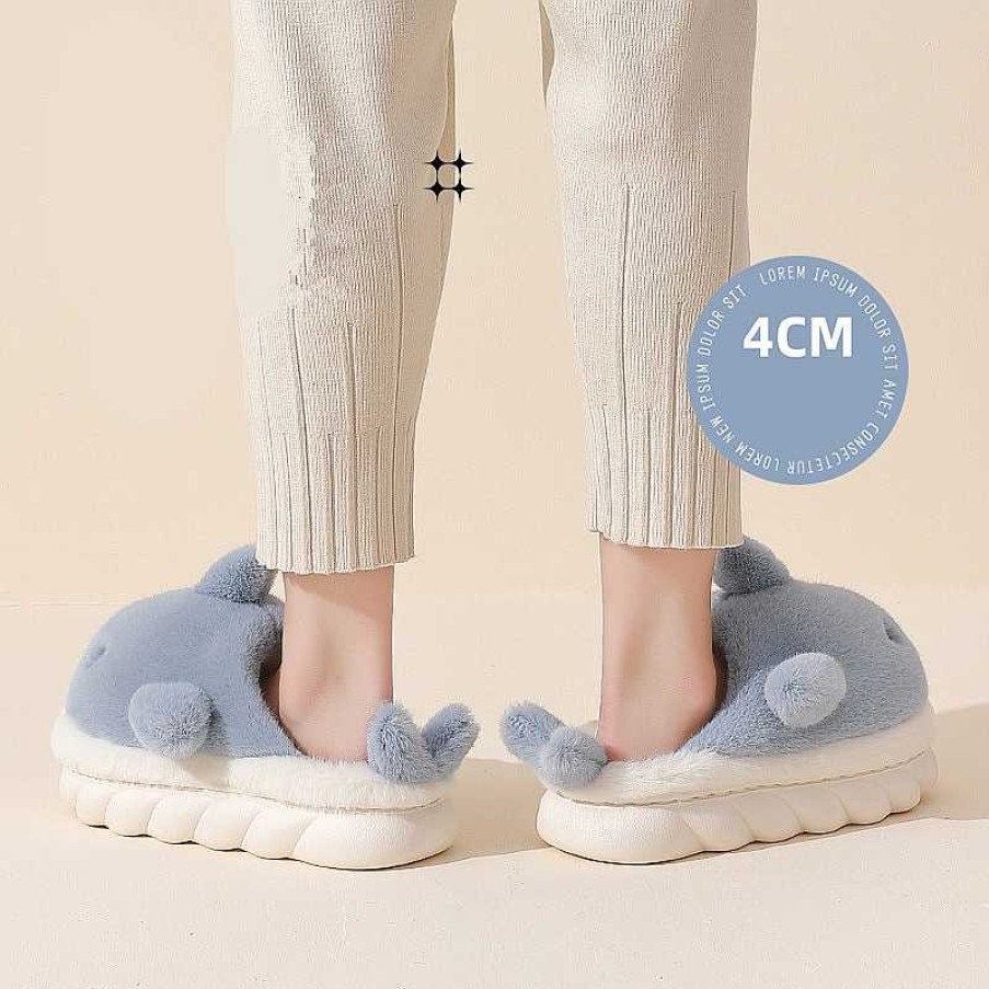 Accessories Kawaii Therapy | Kawaii Fuzzy Shark Cloud Slides Limited Edition